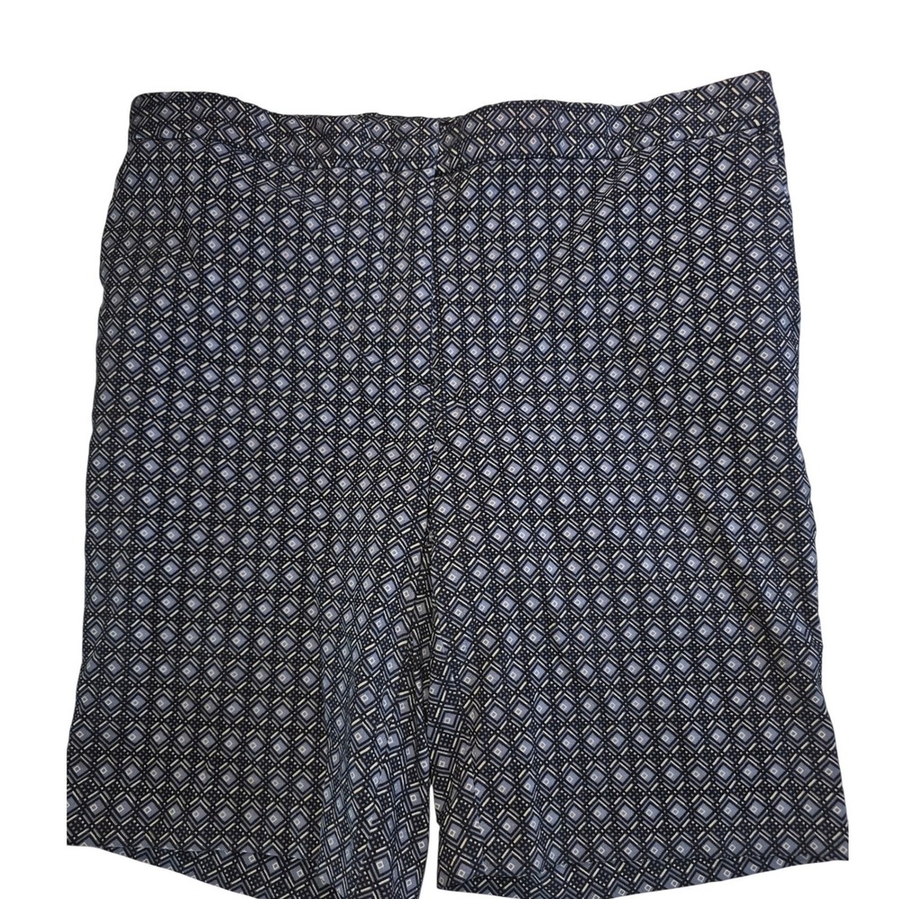 Mario Serrani Italy‎ Shorts Womens 10 Blue Geometric Diamond Print